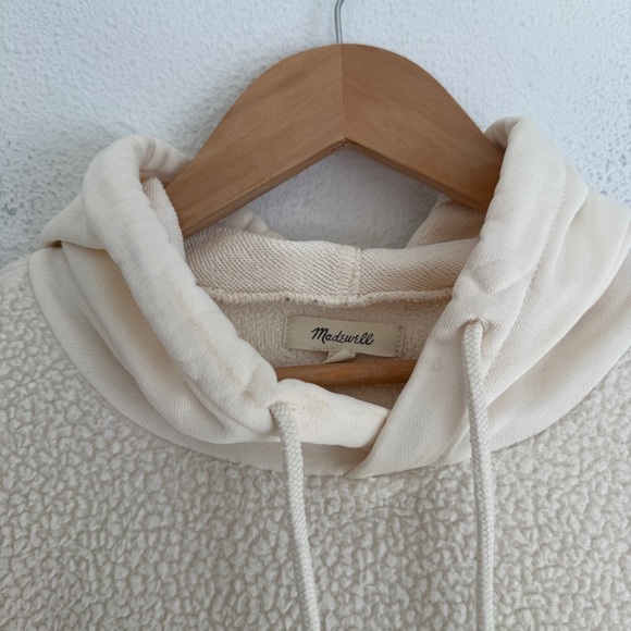 Madewell Resourced Fleece Bubble Sleeve Sherpa Hooded Sweatshirt XS - Picture 4 of 12